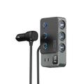 3-in-1 Fast Charging Car Charger PD 35W - Cigarette Lighter Adapter 120W and 5 USB Ports - Black