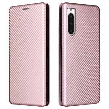 Sony Xperia 10 V Flip Futrola - Ugljenično Vlakno